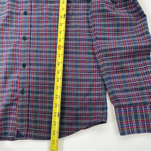 UNTUCKit Men's Red Blue Plaid Walker Road Long Sleeve Button Down Size Medium - Picture 7 of 7